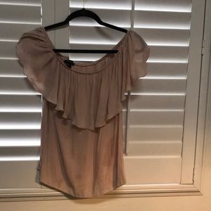 Ruffled pink/cream top